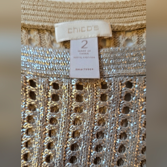 Chicos Evening Wear Glitter Top Chicos Size 1 - Picture 4 of 5